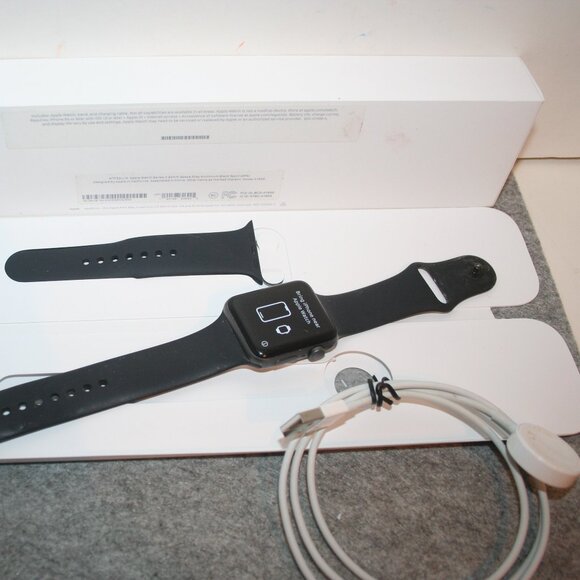 Apple Watch Series 3 42mm Space Gray Aluminum Case with Nike Black Sport Band - Picture 1 of 8
